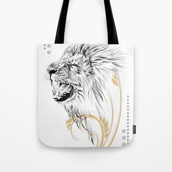 Lion, wild art, illustration, grunge, painting Tote Bag