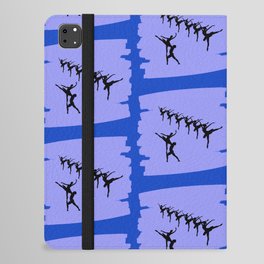 Ballerina figures in black on blue brush stroke iPad Folio Case
