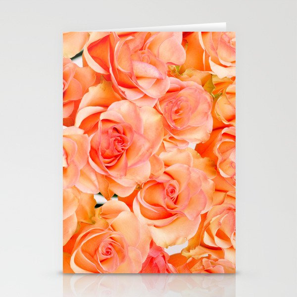 Orange Pink Flowers Stationery Cards