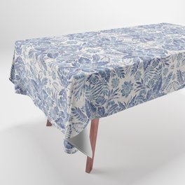 William Morris Blue watercolour florals damask Tablecloth