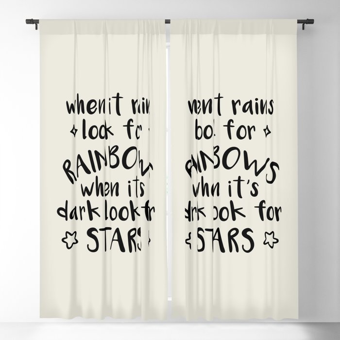 Look For Rainbows Word Art Drawing Blackout Curtain