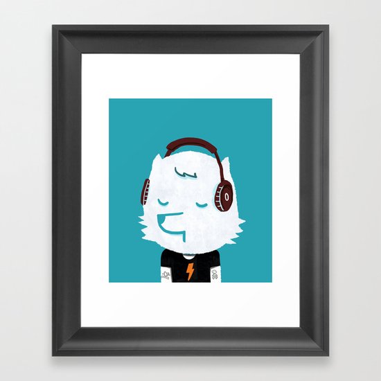 Metal Rock Dog Framed Art Print