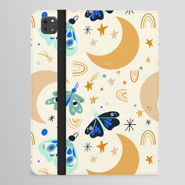 Moths and Moons - Yellow & Teal iPad Folio Case