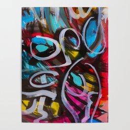 Abstract Painting Strokes Energy Tribal Poster