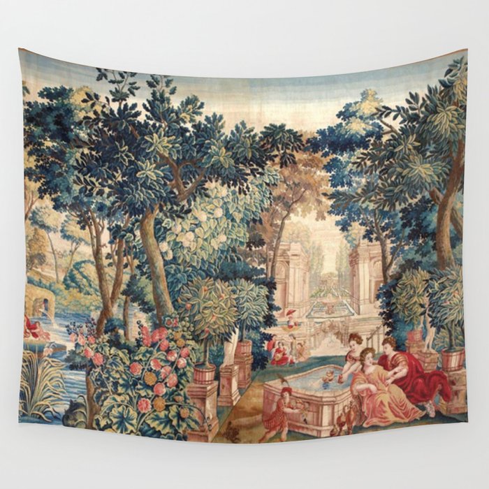 Antique 18th Century Allegory of Spring French Tapestry Wall Tapestry