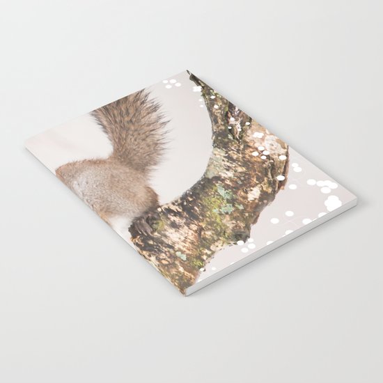Little squirrel jumping on the branch Notebook