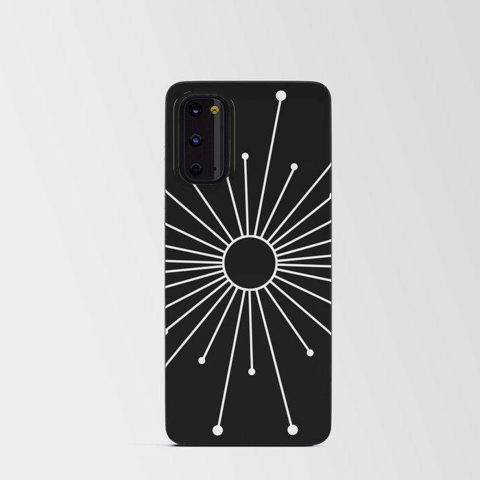 Mid Century Modern Simple Sputnik Starburst Black/White Android Card Case