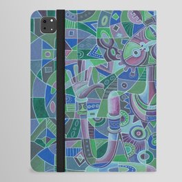 Drummer and the Flutist V music painting iPad Folio Case