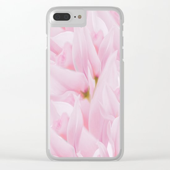 Pink petals on a light background - #Society6 #buyart Clear iPhone Case