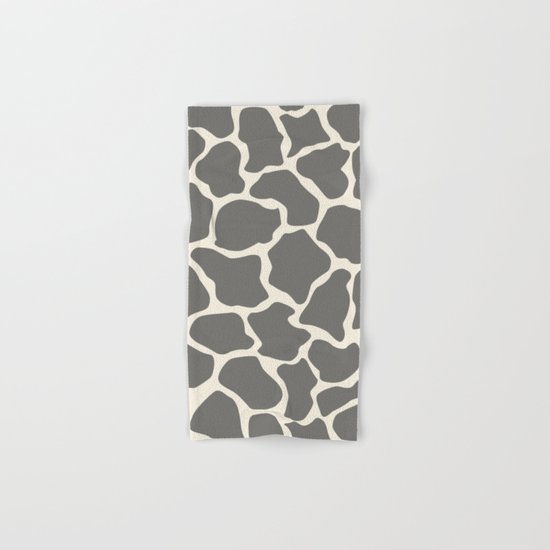 Safari Giraffe Print - Grey & Beige Hand & Bath Towel