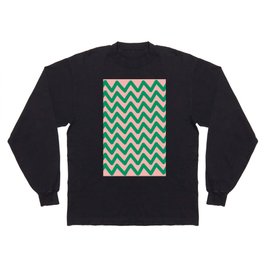 Groovy Pink Green Lines  Long Sleeve T-shirt