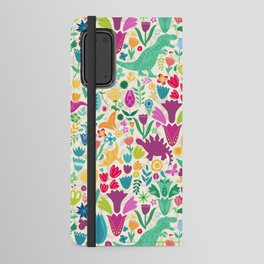 Maximum Folk Dinosaur Floral Pattern Light Android Wallet Case