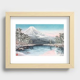 Mont Fuji of Tagonoura under snow by Hiroaki Takahashi Recessed Framed Print