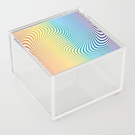 Twisty Stripes in Rainbow Colors. Acrylic Box