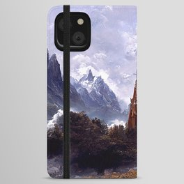 Gothic Cathedral among the mountains iPhone Wallet Case