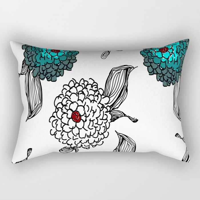 Flower Poms Rectangular Pillow