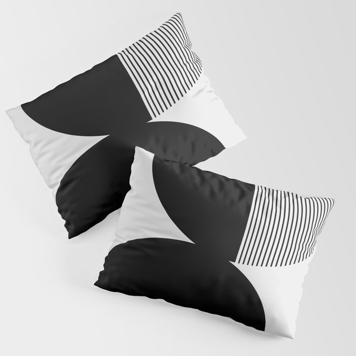Black and white sales standard pillow shams