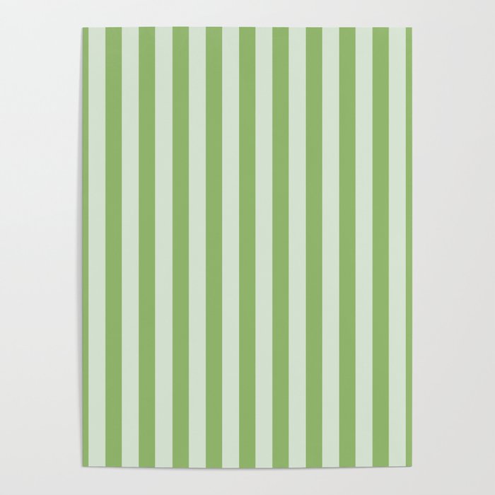 Vintage green stripes Poster