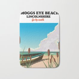 Moggs Eye Beach lincolnshire beach travel poster Bath Mat