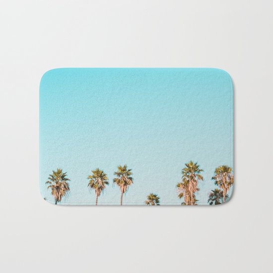 Palm trees in the sun Bath Mat