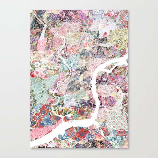 Philadelphia map Canvas Print