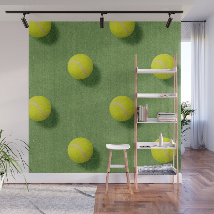 Balls Tennis Grass Court Pattern Wall Mural By Danielcoulmann