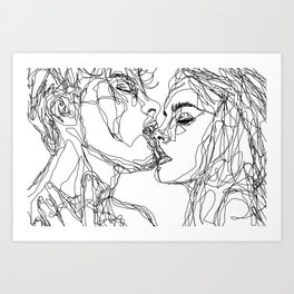kiss more often (B & W) Art Print