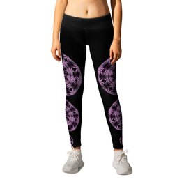 Mandala purple and black Leggings | Abstract, Digital, Other, Illustration, Shapes, Spirals, Purple, Graphicdesign, Circle, Ink 
