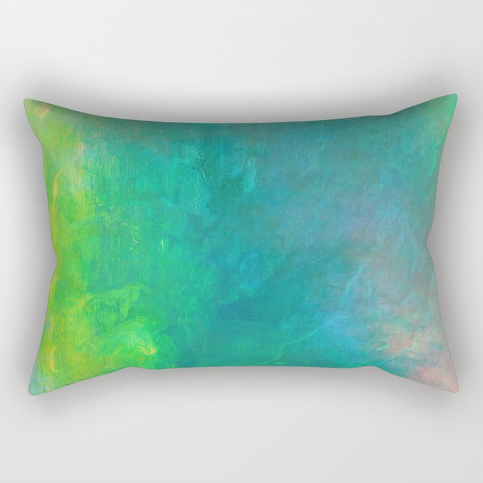 Turquoise blue and green Rectangular Pillow