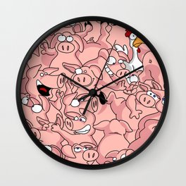 The lost chicken Wall Clock | Chicken, Crowd, Digital, Pigs, Pig, Cochons, Poule, Drawing, Cochon 