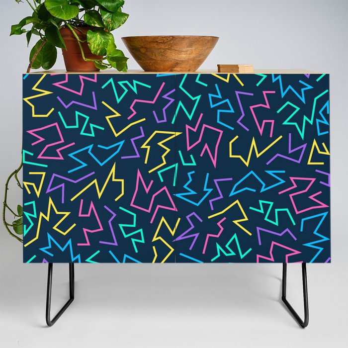 Geometric abstract pattern of lines and corners Credenza