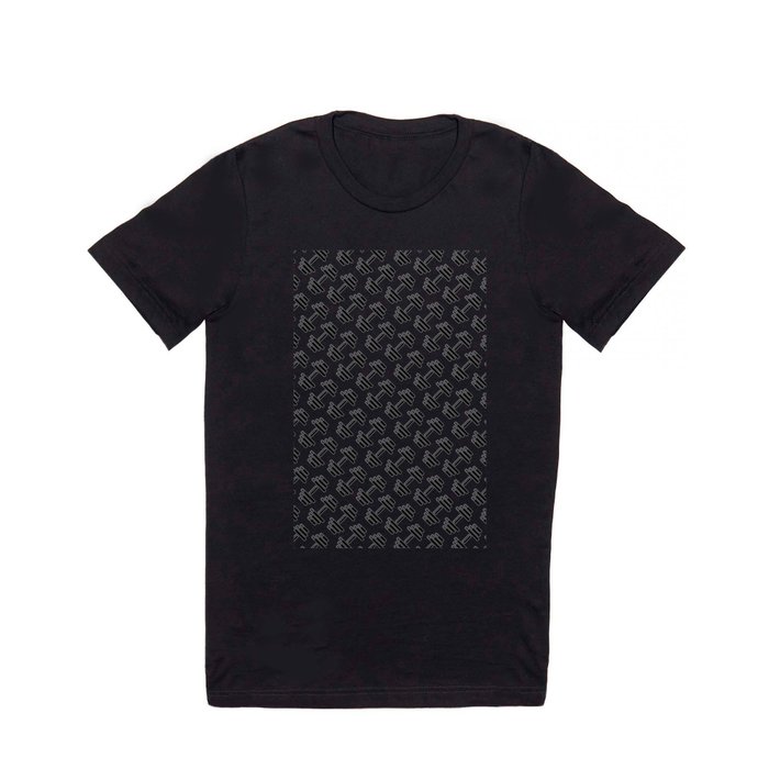 Dumbbellicious / Black and white dumbbell pattern T Shirt