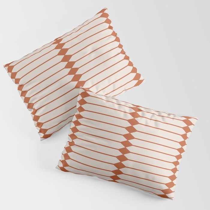 Minimal Geometric Pattern - Coral Pillow Sham
