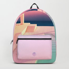 Slow Days Backpack | Render, Unreal, Palm, Digital, Pink, Summer, Pastel, Feminine, Light, Graphicdesign 