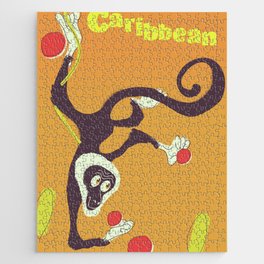 Caribbean Monkey vintage art. Jigsaw Puzzle