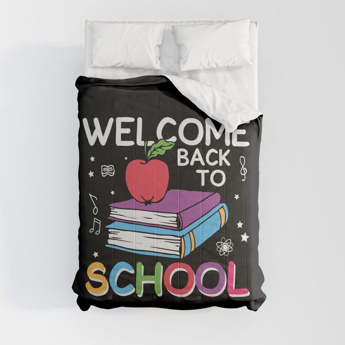 Welcome Back To School Books Apple Comforter