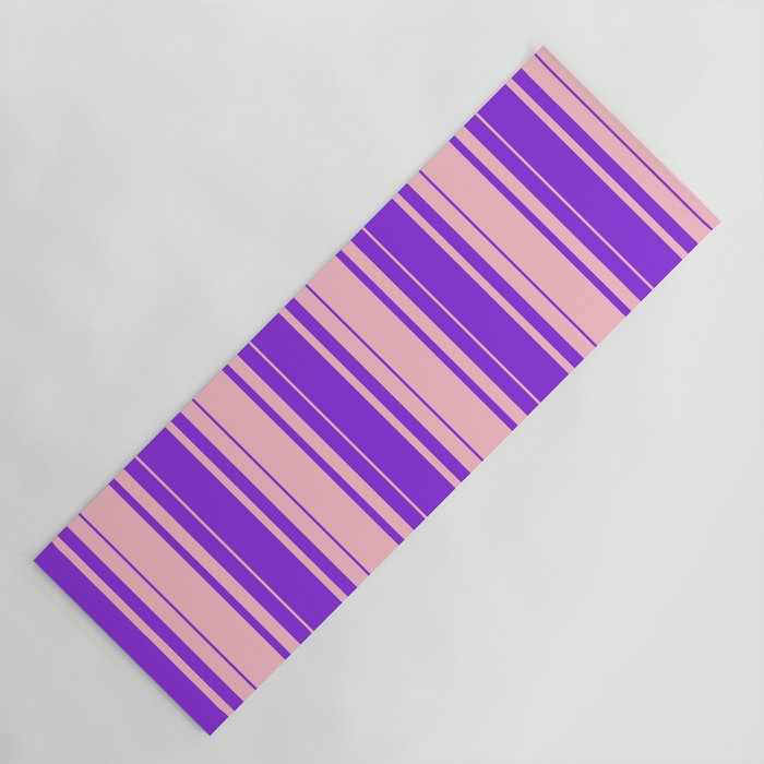 Purple & Pink Colored Stripes/Lines Pattern Yoga Mat