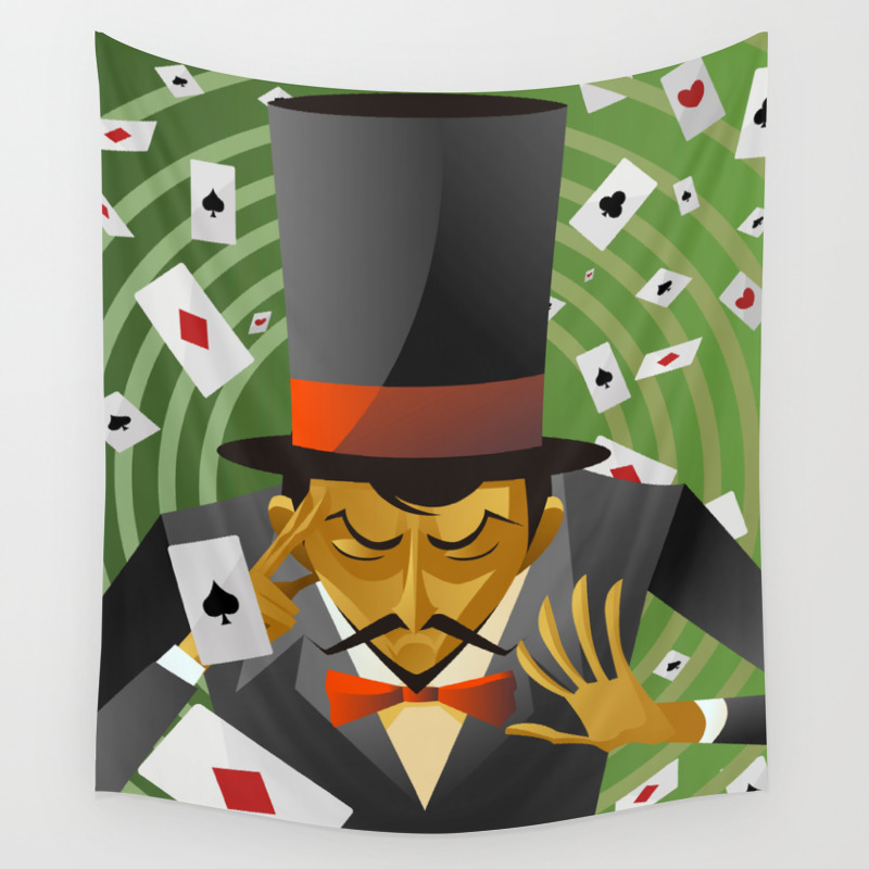 Top Hat Magician Poker Cards Magic Trick Wall Tapestry By Matiasenelmundo Society6