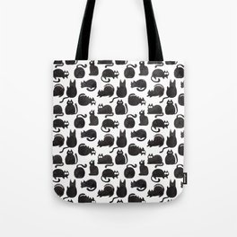 Fat black cats - calendar 2021 and pattern - illustration Tote Bag