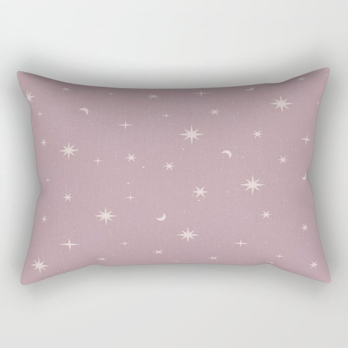 Starry night pattern Burnished Lilac Rectangular Pillow