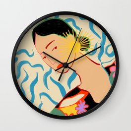 SMILING WOMAN AND SUNSHINE Wall Clock