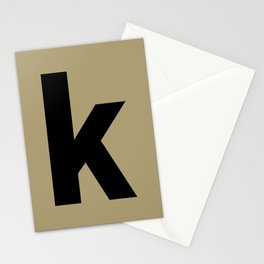 letter K (Black & Sand) Stationery Card