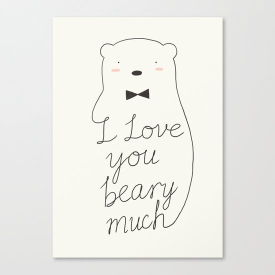 I love your beary much Canvas Print