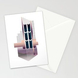 Deco Geometric Indigo Skyline Stationery Cards
