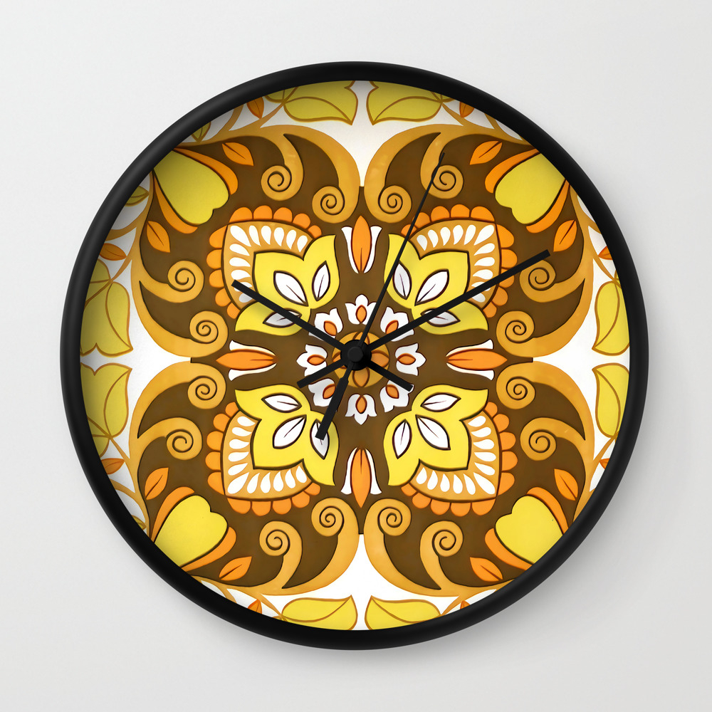 Vintage Wallpaper Wall Clock By Timesthineinequity Society6