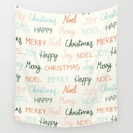 Merry Christmas text  Wall Tapestry