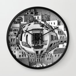 Balcony by Maurits Cornelis Escher Wall Clock