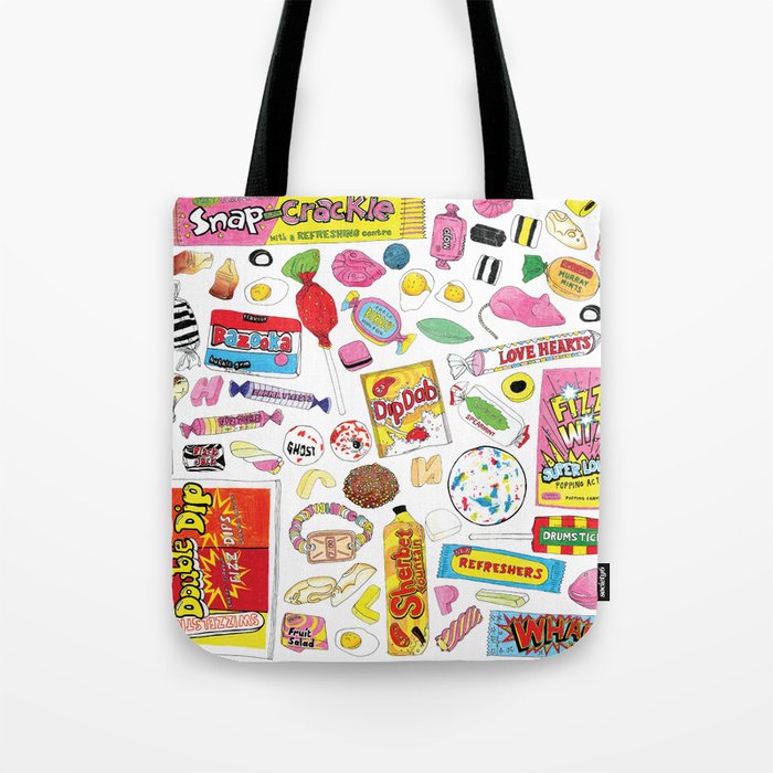Retro Tuck Shop Sweets Tote Bag