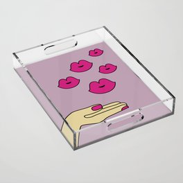 Hand Sending Kisses Digital Illustration.  Acrylic Tray