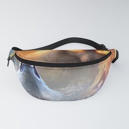 Fire And Ice Wolf Fanny Pack